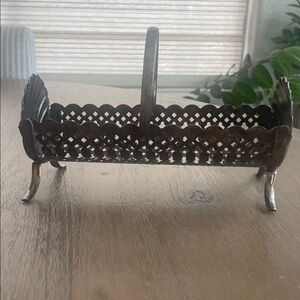 Vintage Cracker Metal Basket Lots of Patina